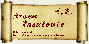 Arsen Mašulović vizit kartica